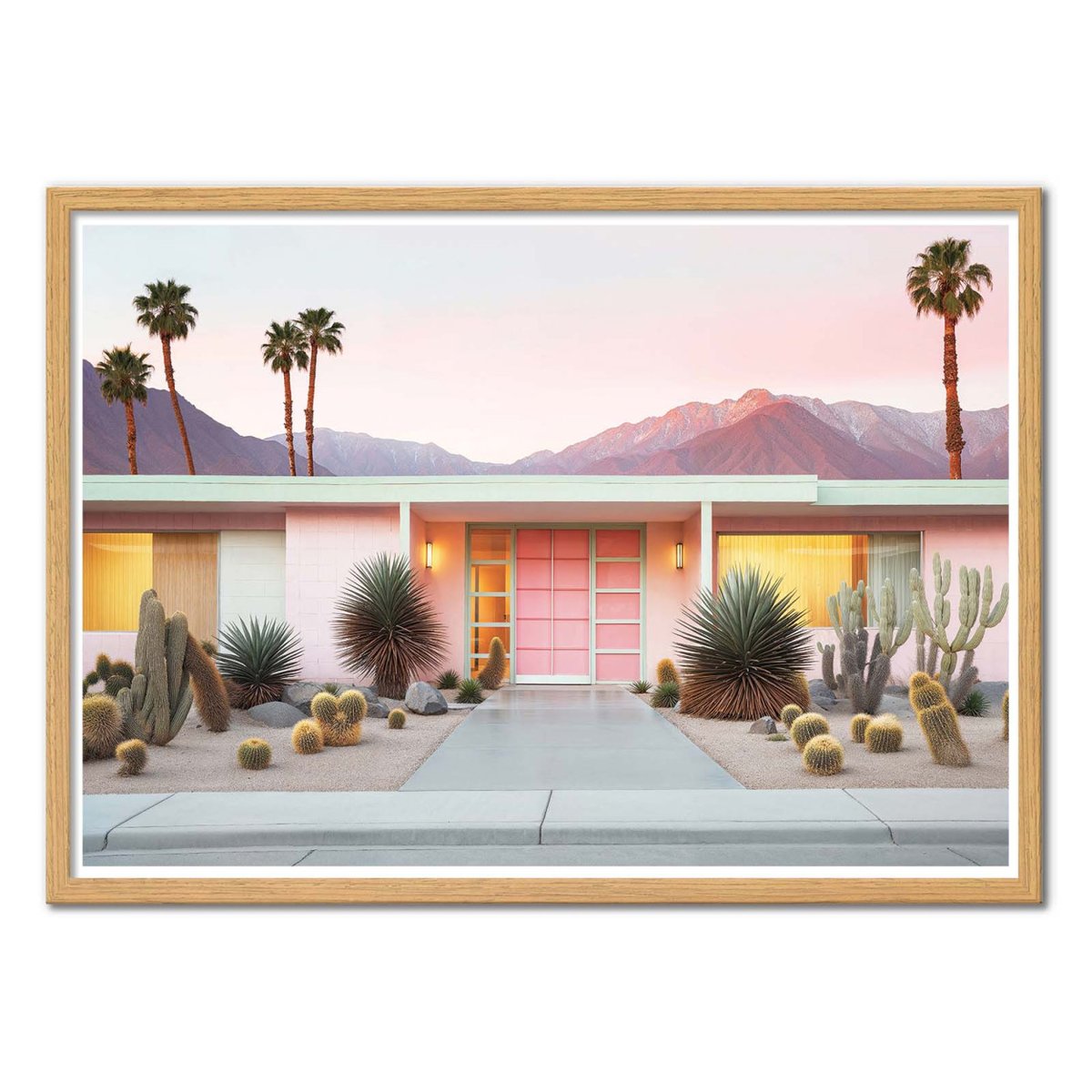 Affiche d'art - Retro Palm Springs - Philippe Hugonnard couleur unique, WALL EDITIONS