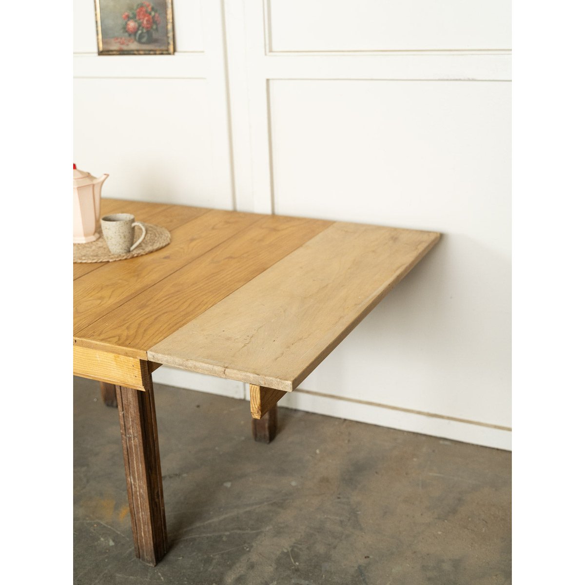 Table à manger de campagne en bois Romy N°1568 - Bon état bois clair, DEBONGOUT