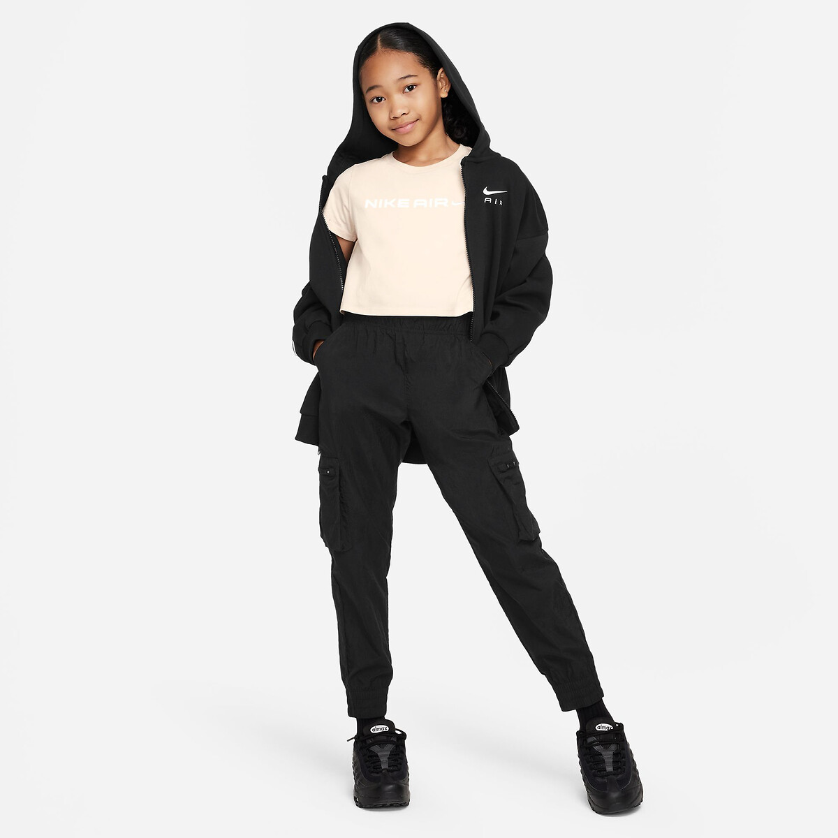 T-shirt manches courtes cropped rose poudré, NIKE