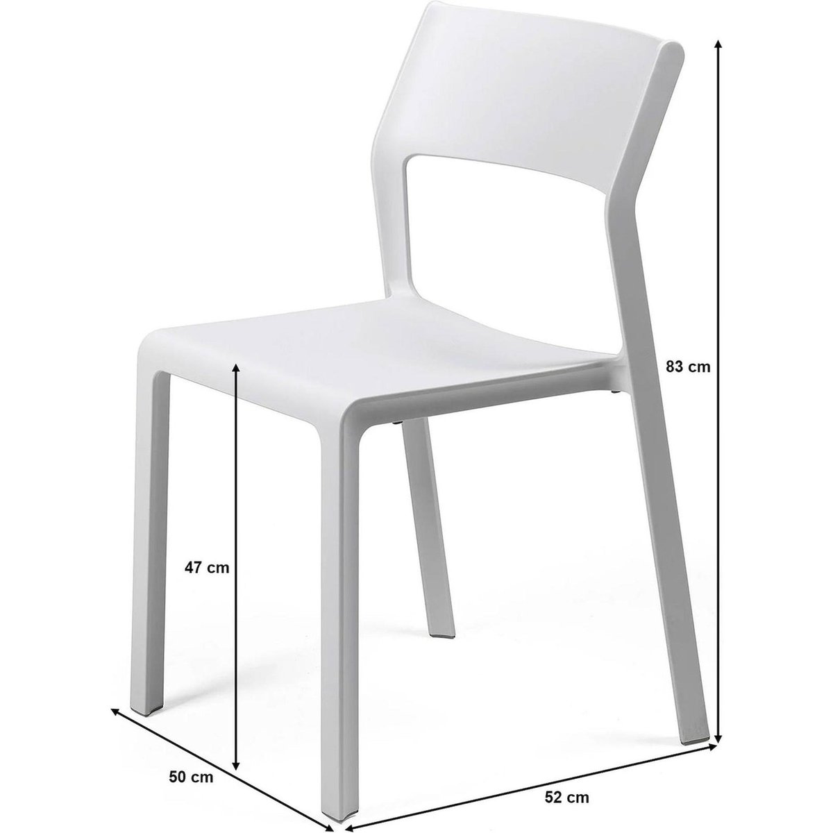 Chaise de jardin empilable design TRILL gris, RECOLLECTION