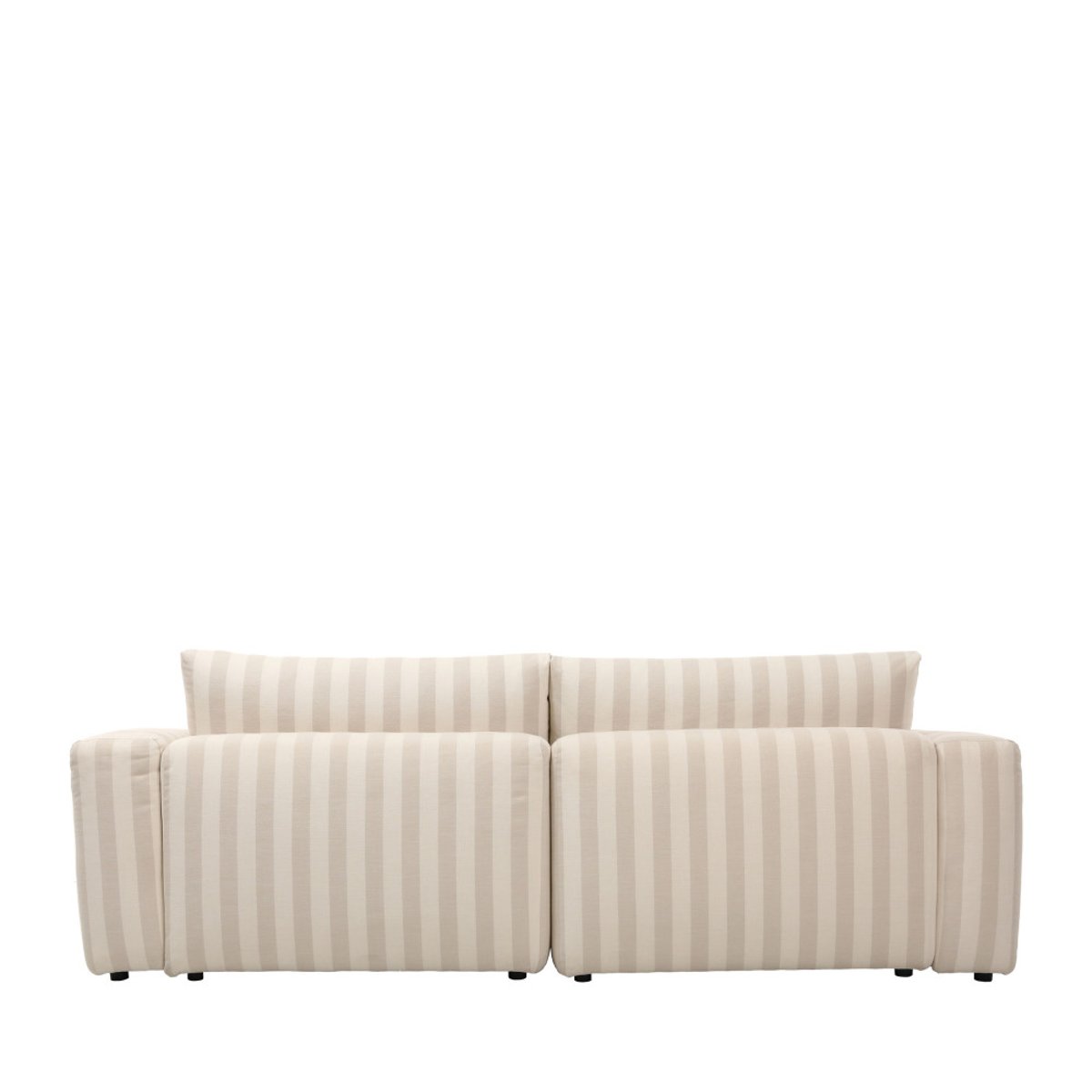 Canapé 3 places en tissu à rayures- LIMONA beige, DRAWER