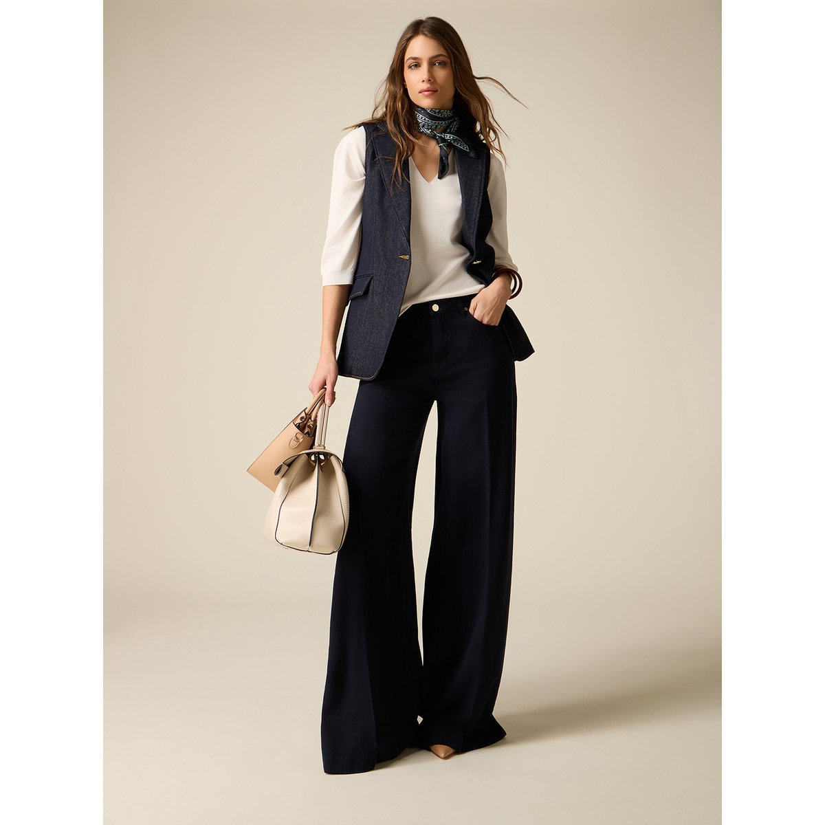 Pantalon palazzo blanc, OLTRE