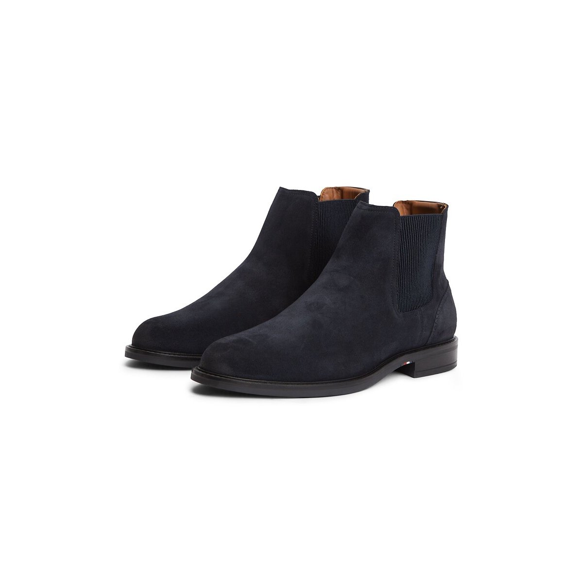 Bottines chelsea en cuir suède bleu marine, TOMMY HILFIGER