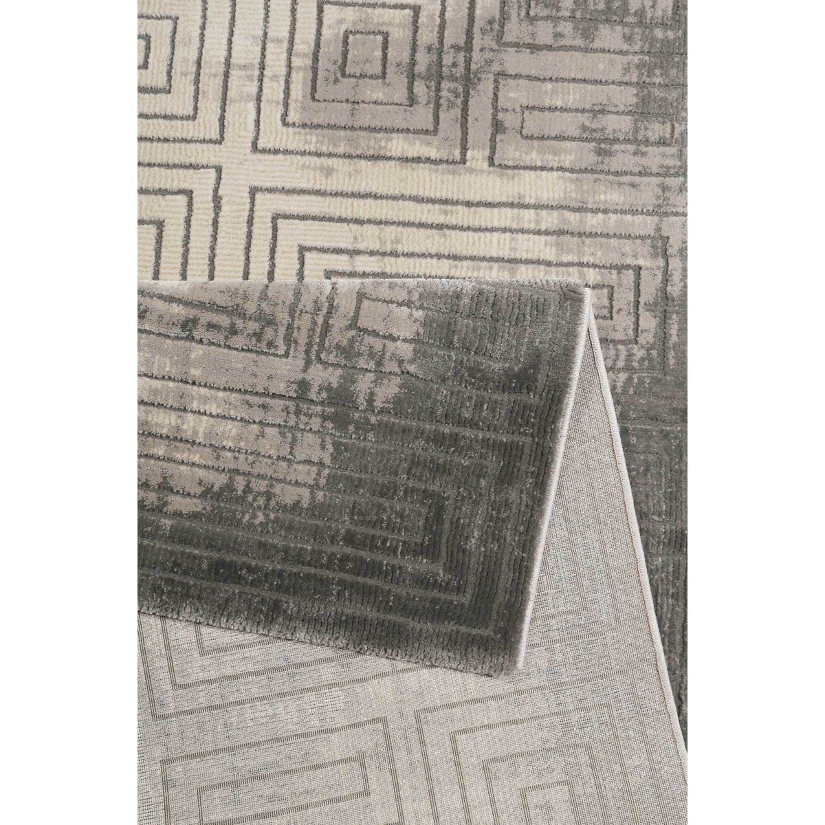 Tapis velours ras relief motif géométrique ,  AIDEN gris, ESPRIT