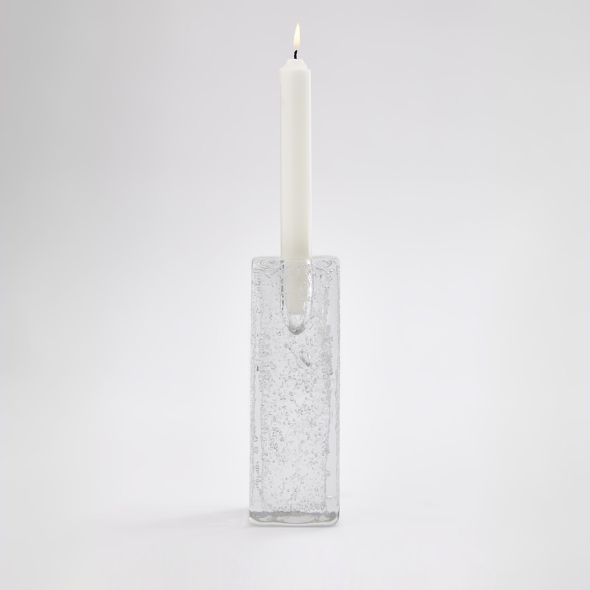 Handgeblazen glazen kandelaar, hoogte 18 cm, CASARE transparant, AM.PM