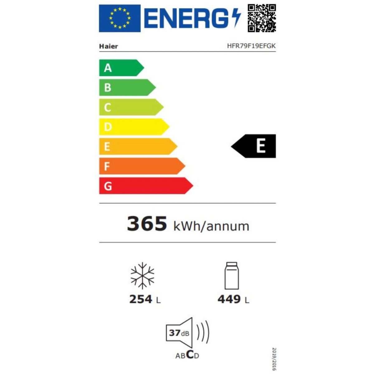 Réfrigérateur multi portes HFR79F19EFGK couleur unique, HAIER