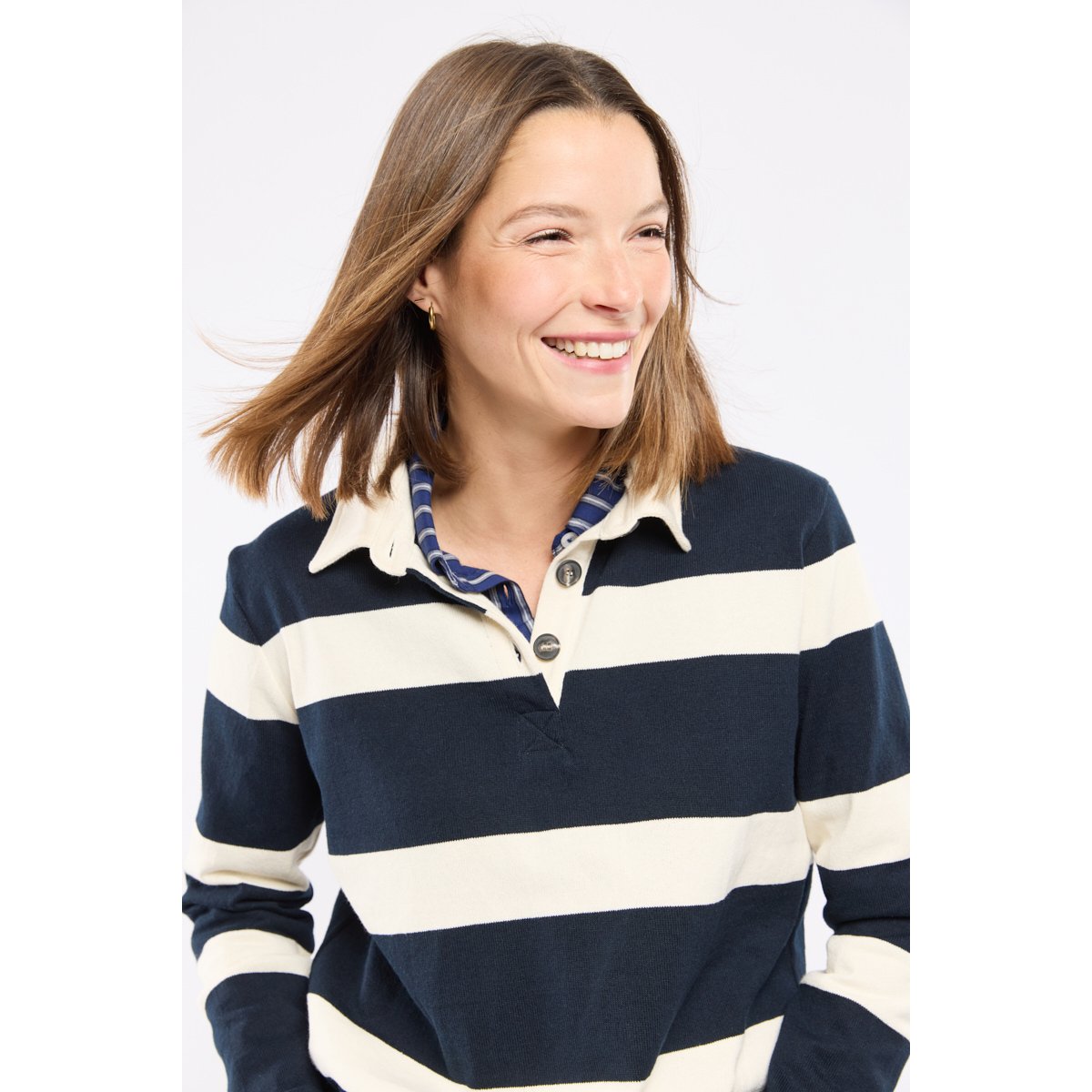 Polo rayé Héritage - coton open-end rich navy/nature, ARMOR-LUX