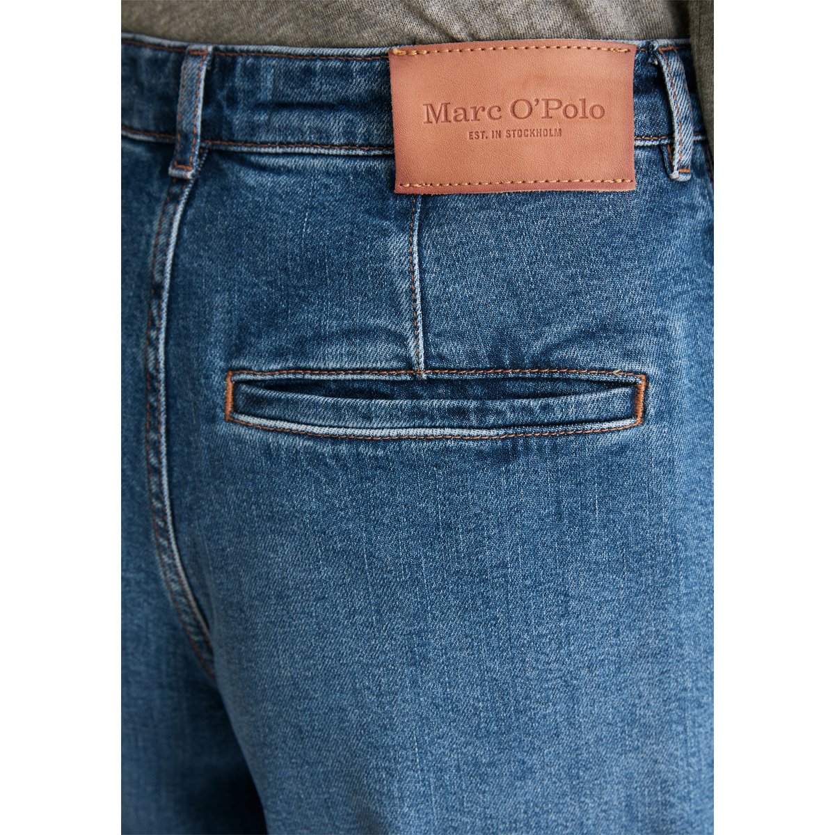 Jeans modèle Luma large en mélange de coton organique bleu moyen, MARC O'POLO