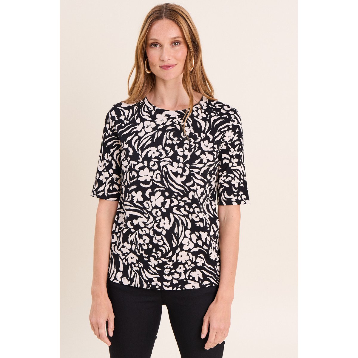 T-shirt en coton biologique noir, BREAL