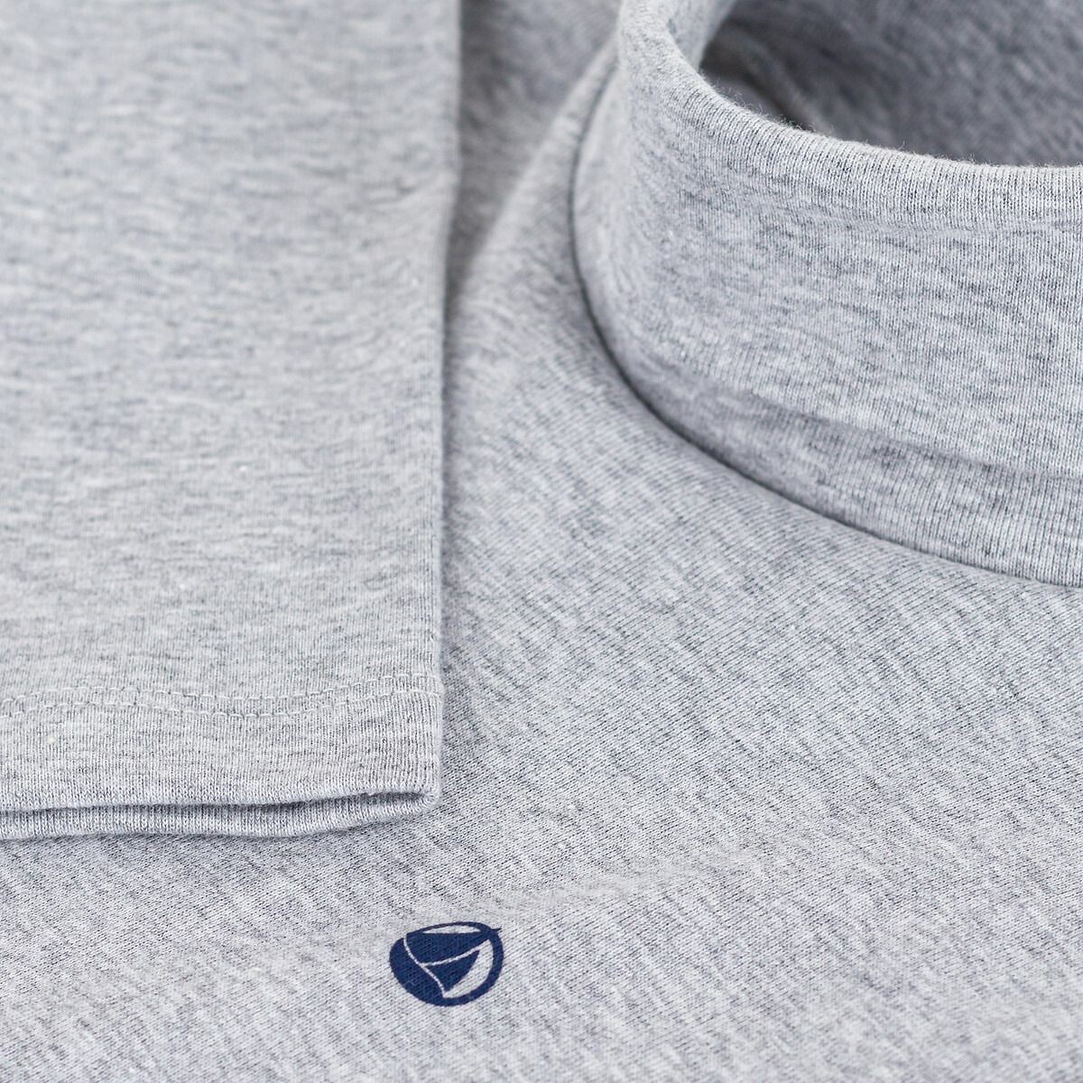 Sous-pull en coton gris chiné, PETIT BATEAU