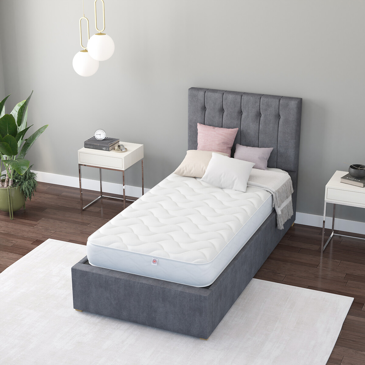 Aspire Essentials Pro Support Dual Memory Foam Hybrid Mattress white, ASPIRE
