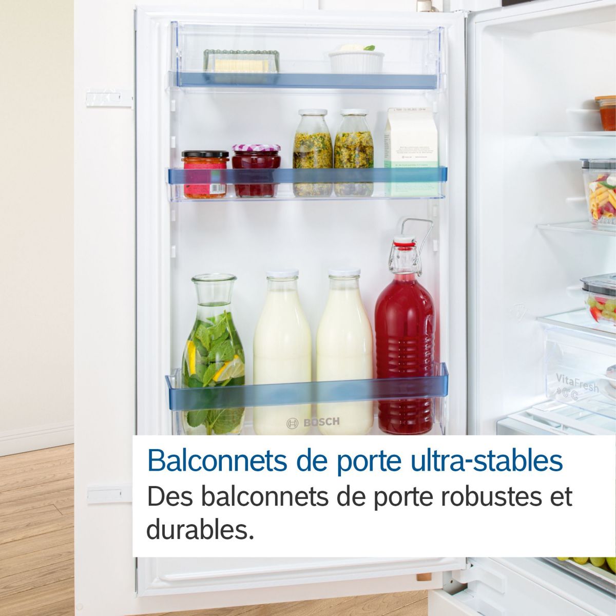 Réfrigérateur 1 Porte Encastrable Kil42vfe0 Série 4 Tiroir Multixox Xxl intégrable, BOSCH