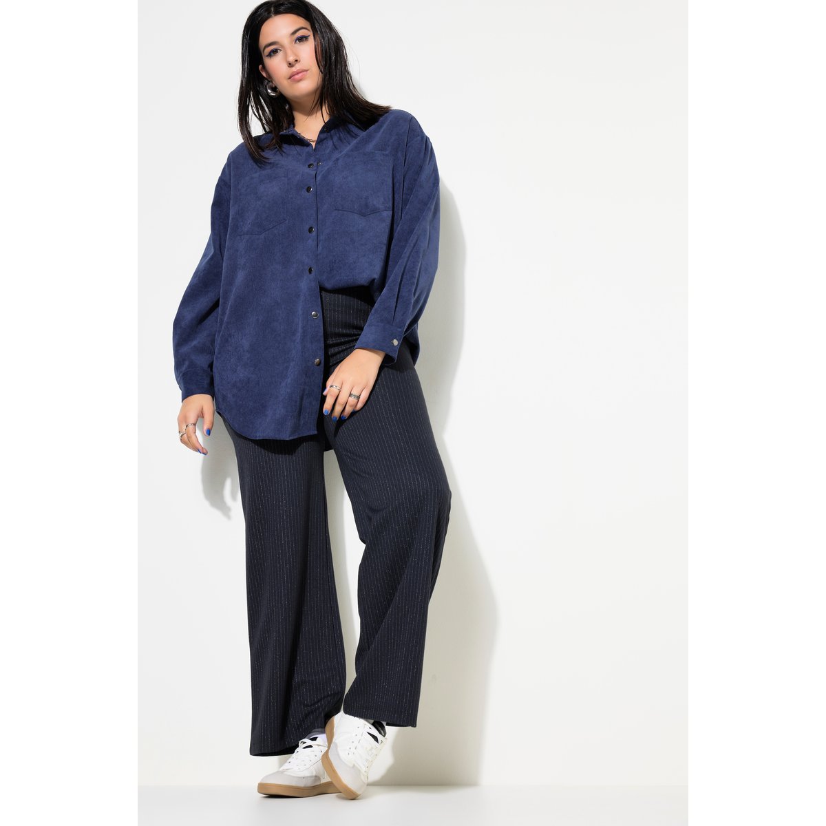 Pantalon à enfiler. Jambes larges et fines marine, STUDIO UNTOLD