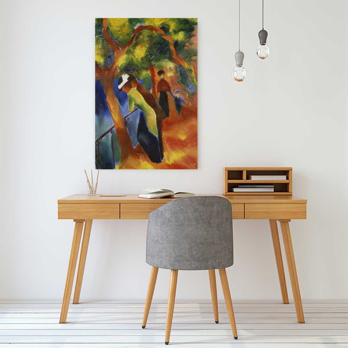Tableau célèbre August Macke Sunny Path tableau alu dibond, HEXOA
