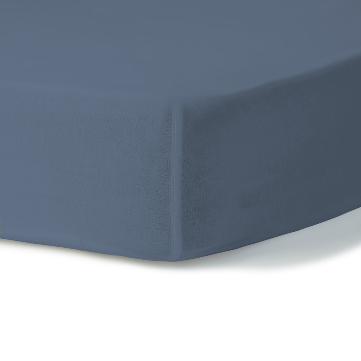 Drap housse percale de coton NINA bleu denim, FEBRONIE