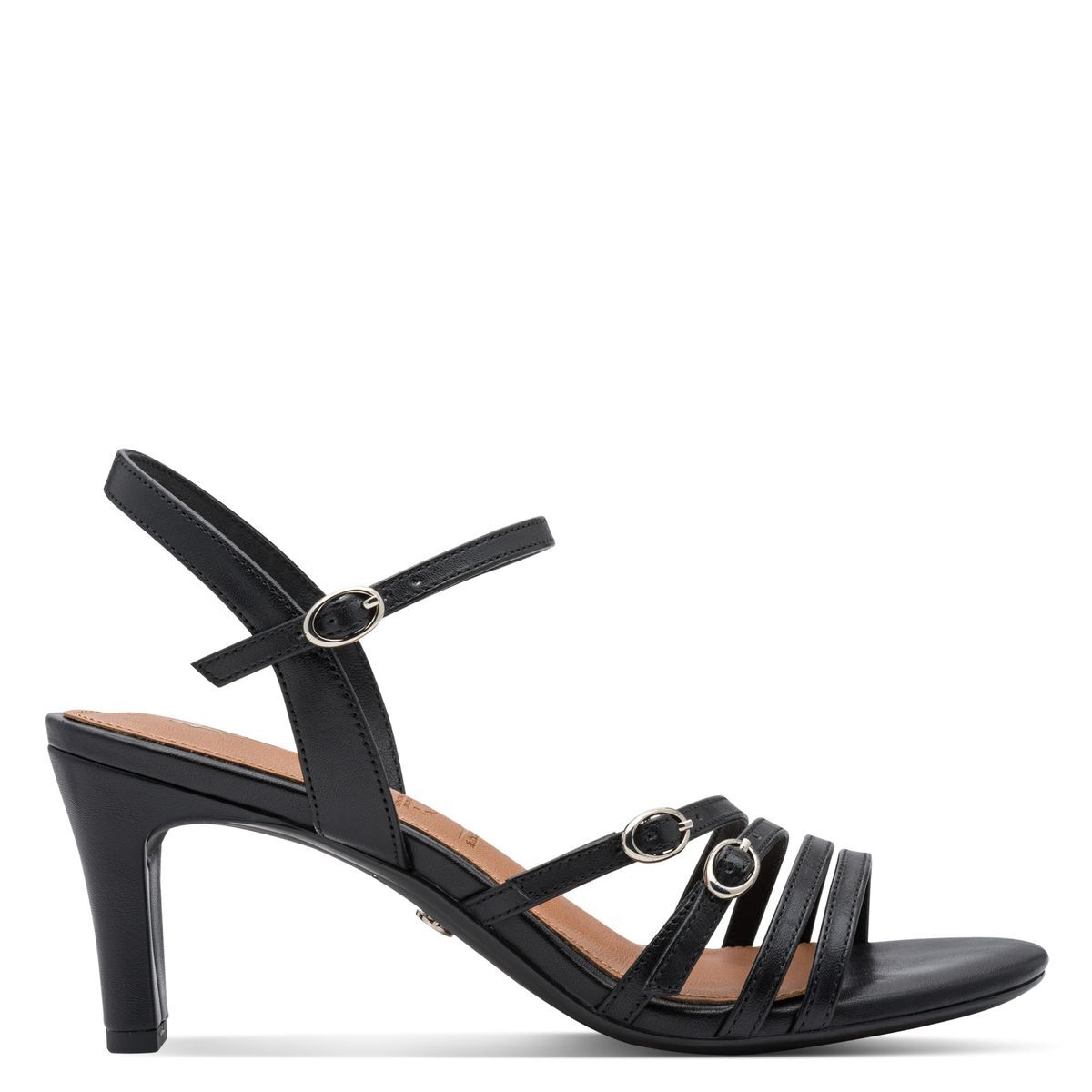 Sandales à talons, cuir noir, TAMARIS