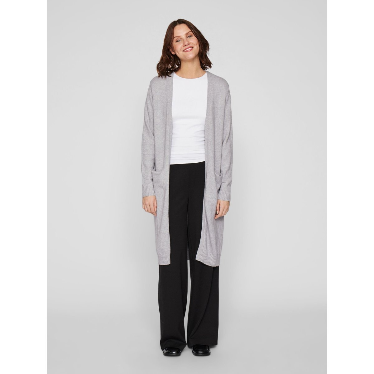 Cardigan En Maille gris - light grey melange1, VILA