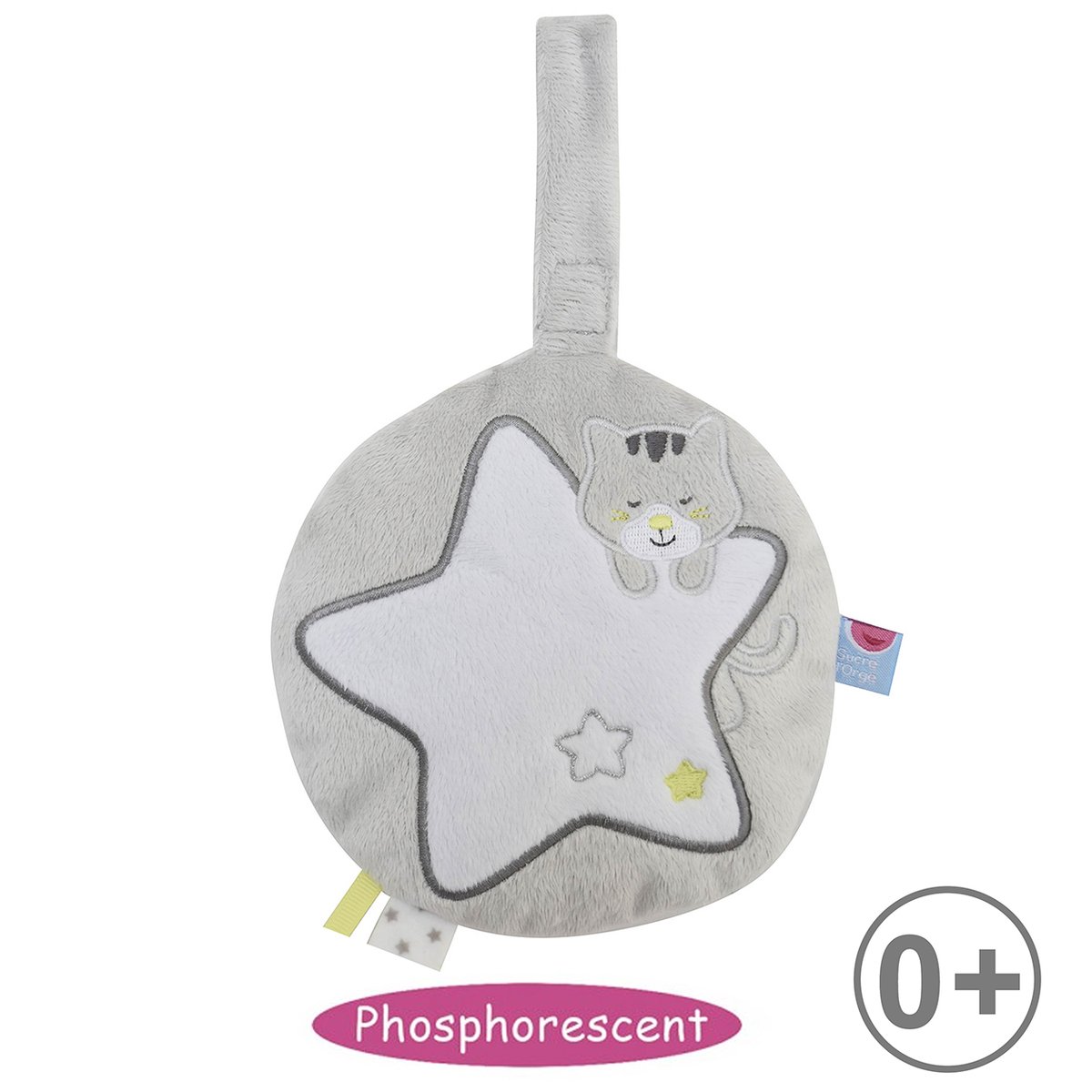 Veilleuse phosphorescente etoile chat gris, SUCRE D'ORGE