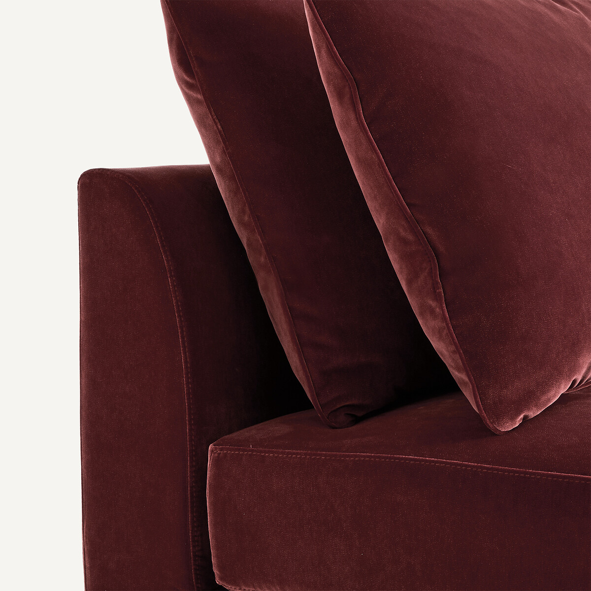 Canapé d'angle modulable en velours, TIBERIO grenat, AM.PM