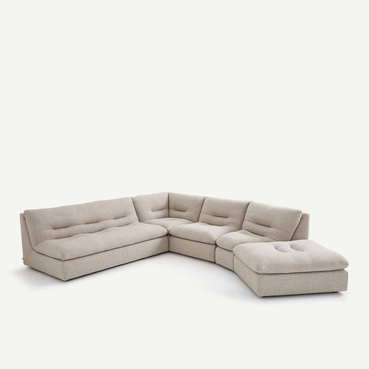 Repose-pieds modulable en texturé lin et viscose, GIULIANO naturel, AM.PM