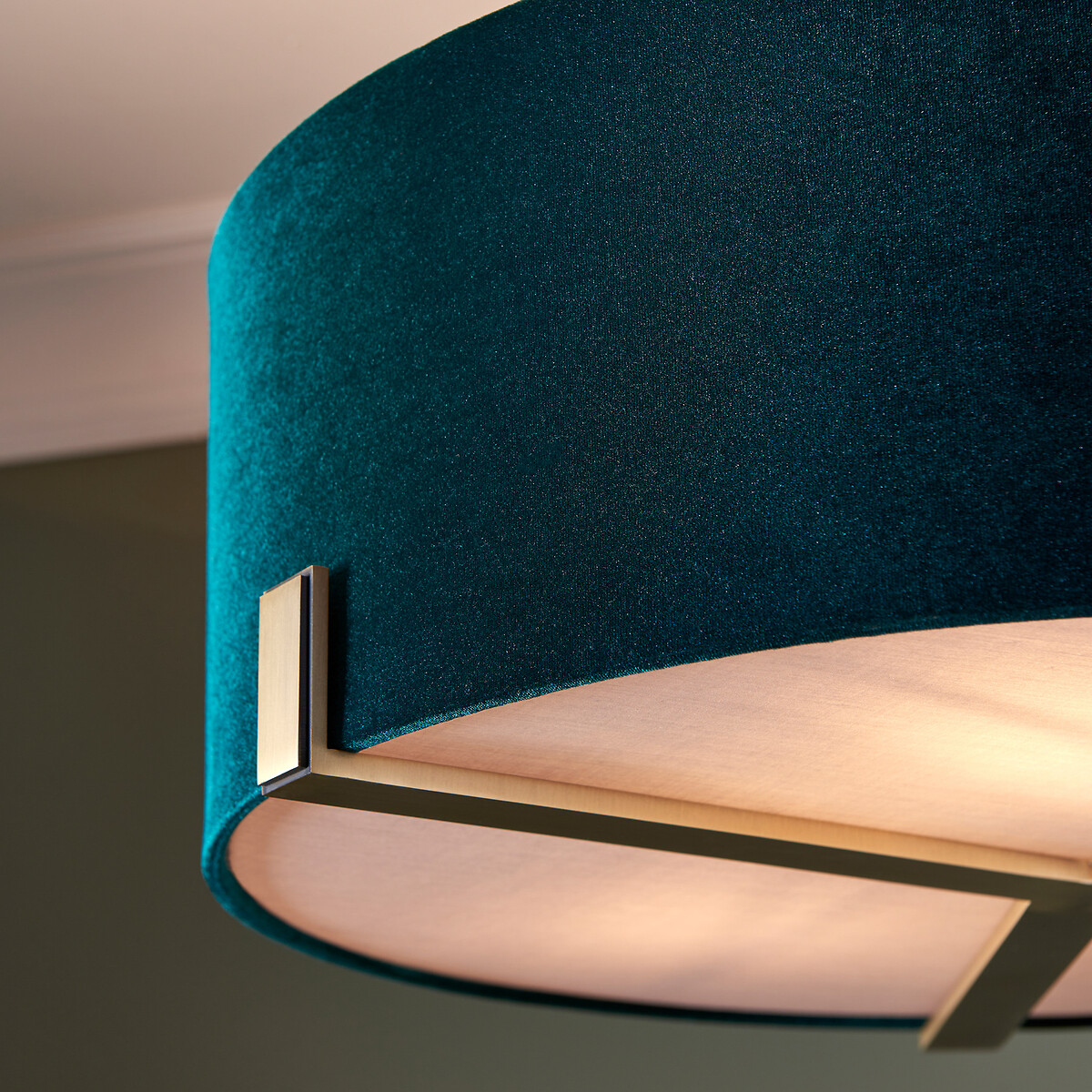 Henfield Linen Shade Ceiling Light emerald green, SO'HOME