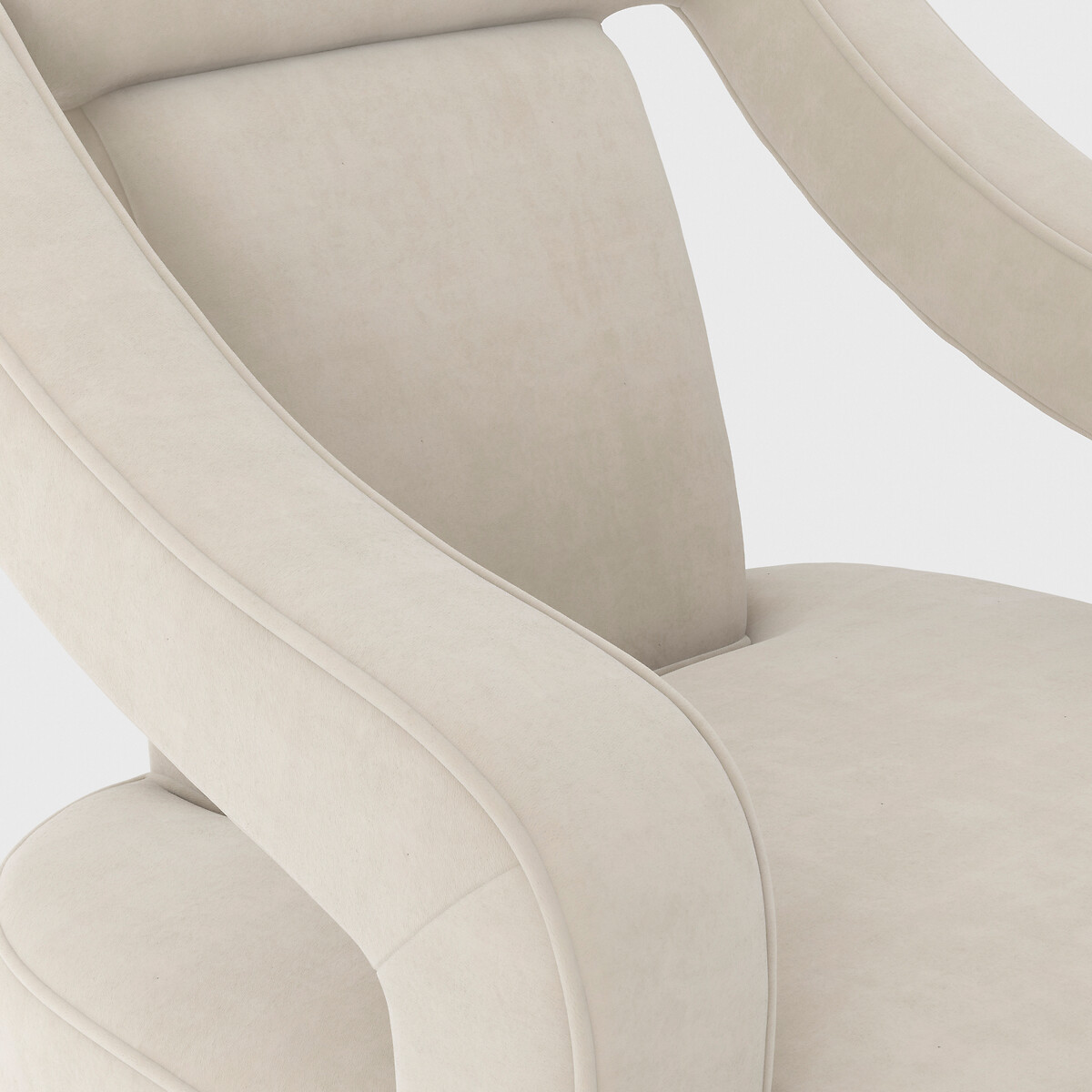 Giulia Velvet Cutaway Accent Chair ivory, ÉDITÉ