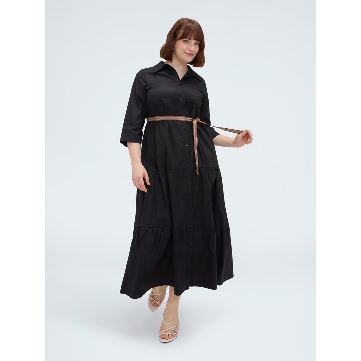 Robe chemise Power. noir, FIORELLA RUBINO