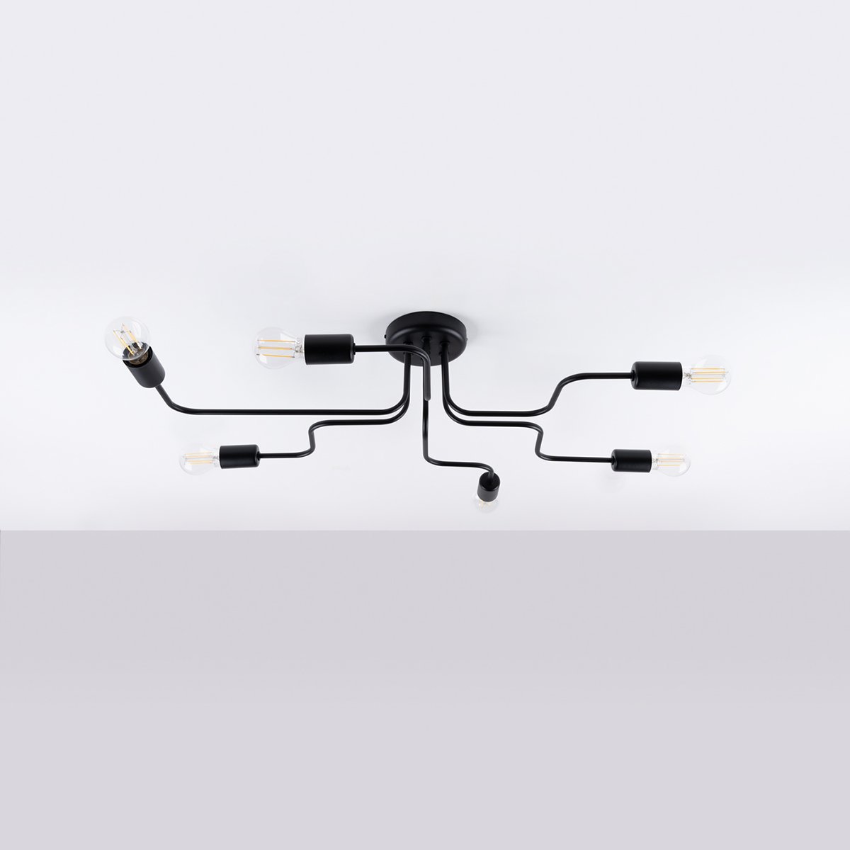 Lustre Acier Noir E27 6 Vector noir, EDEN