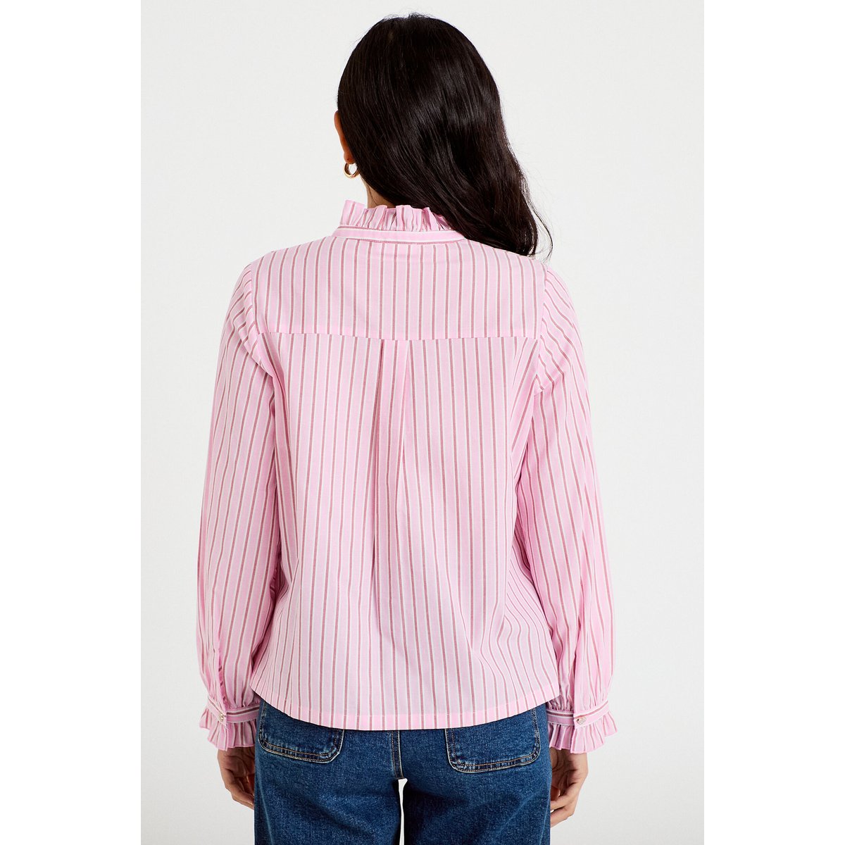 Chemise droite manches longues rose, CACHE CACHE