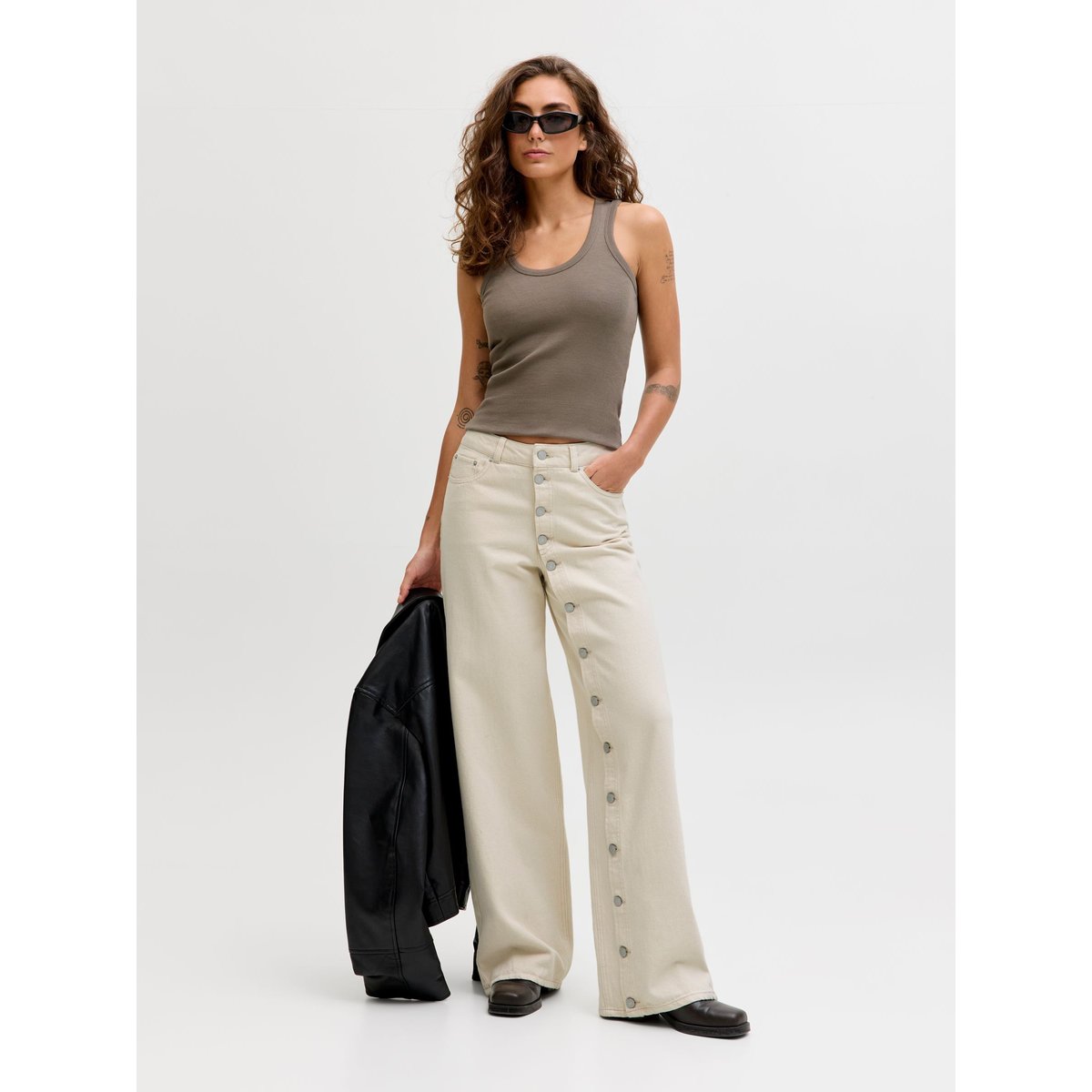 Pantalon À Jambe Large blanche - ecru 1, JJXX
