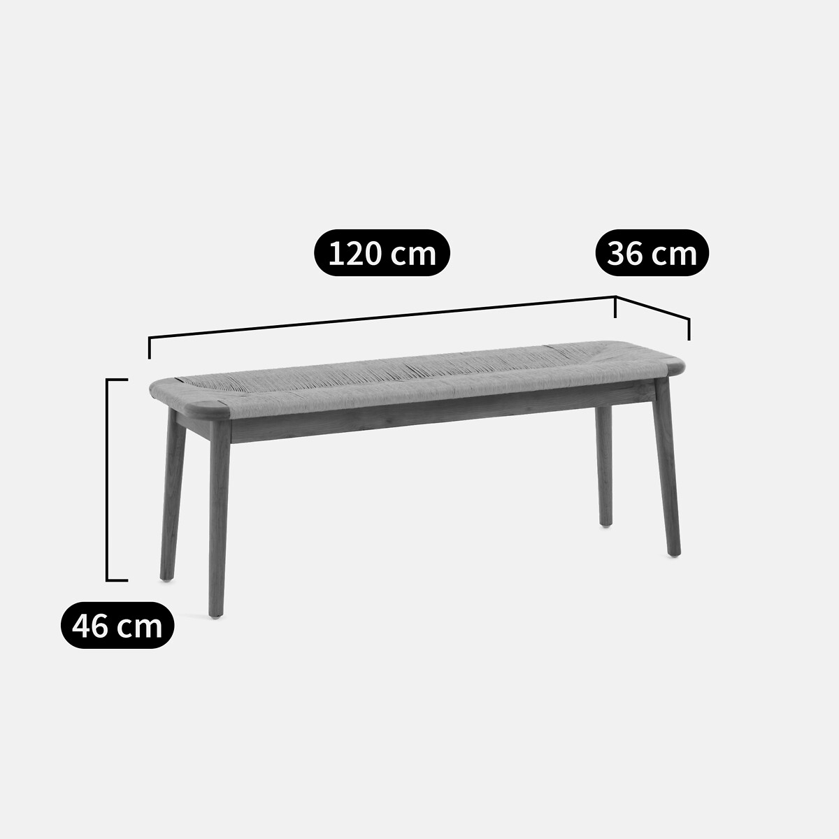 Pipo Oak & Rope Bench oak, LA REDOUTE INTERIEURS