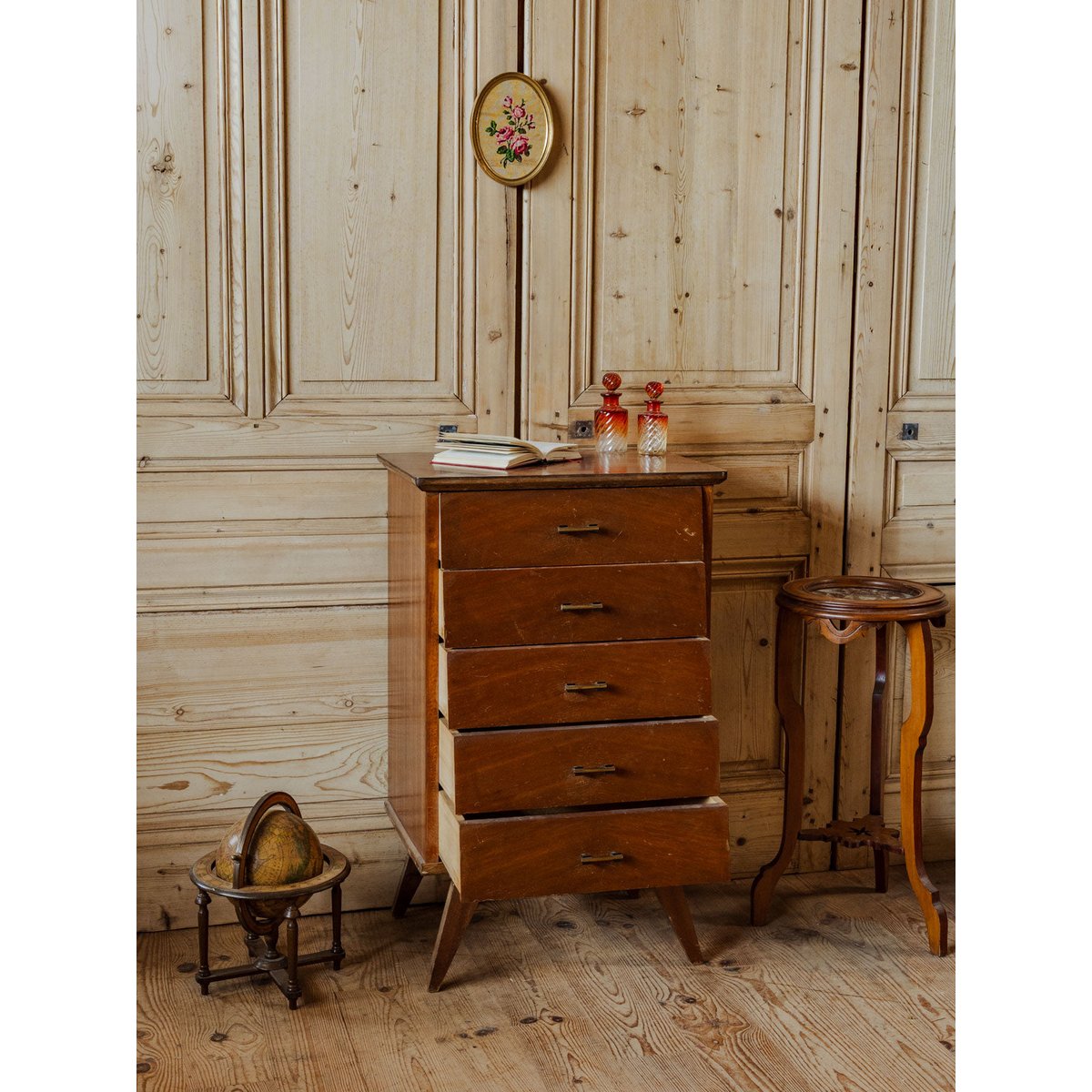 Chiffonnier en bois Valery N°94 - Bon état bois foncé, DEBONGOUT