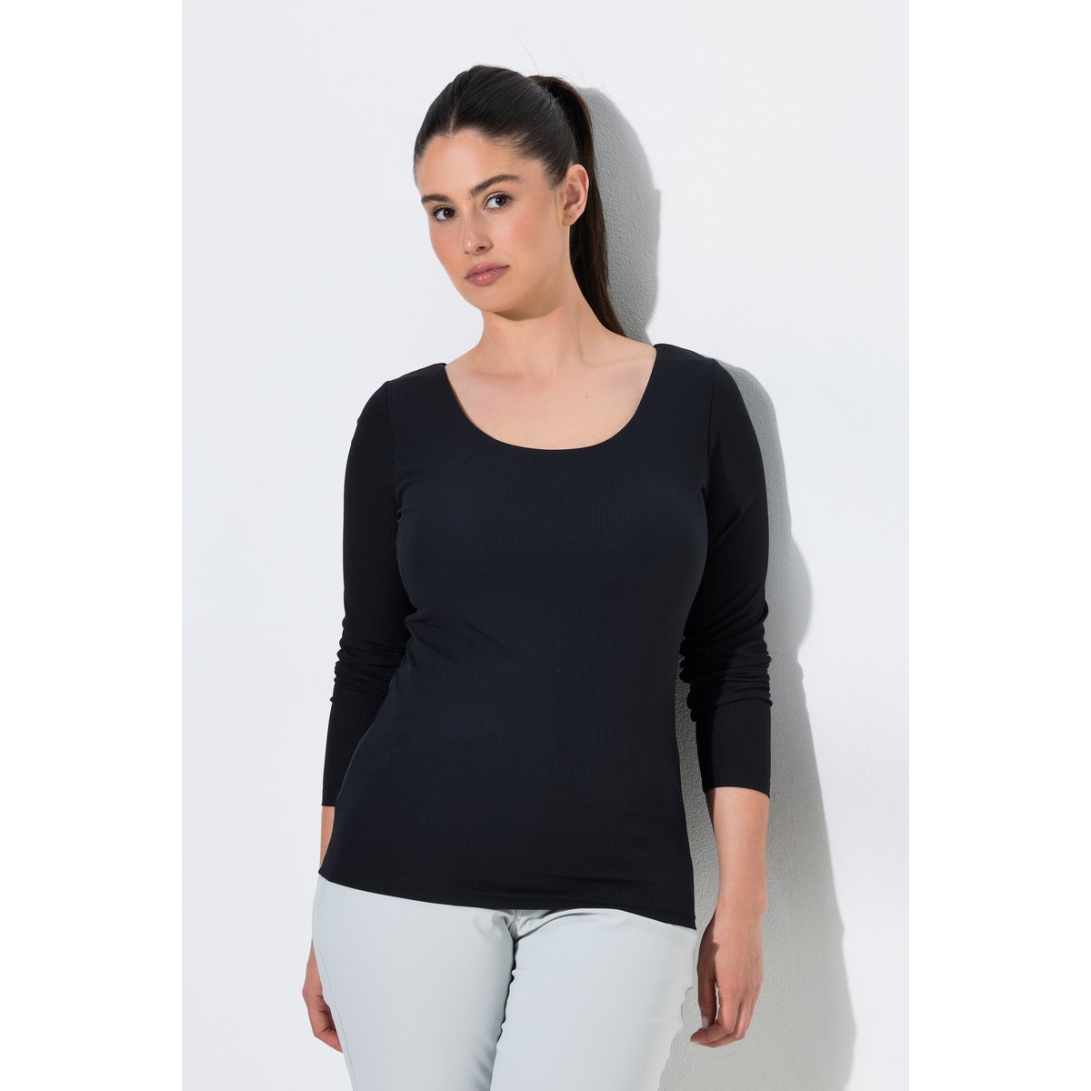 T-shirt avec soutien-gorge noir, ULLA POPKEN