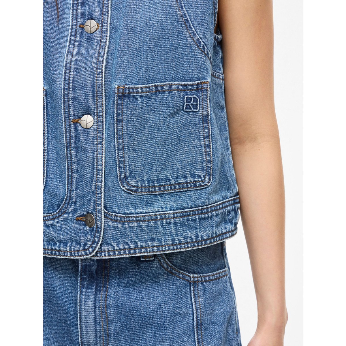 Gilet bleu - dark medium blue denim, ROUGE EDIT