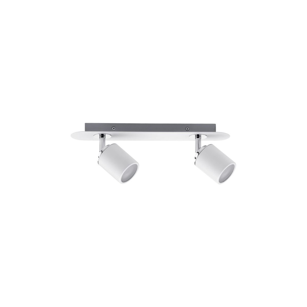 Réglette 2 lumières tube métal blanc et chrome blanc, PAULMANN