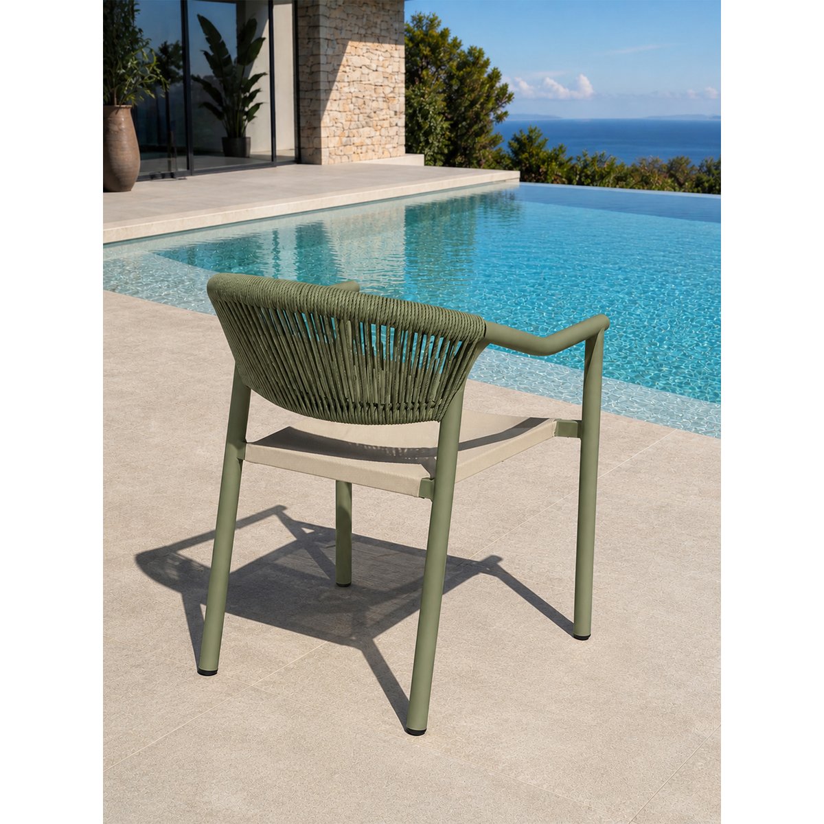 Lot de 2 fauteuils de jardin SUMBA vert olive, DCB GARDEN