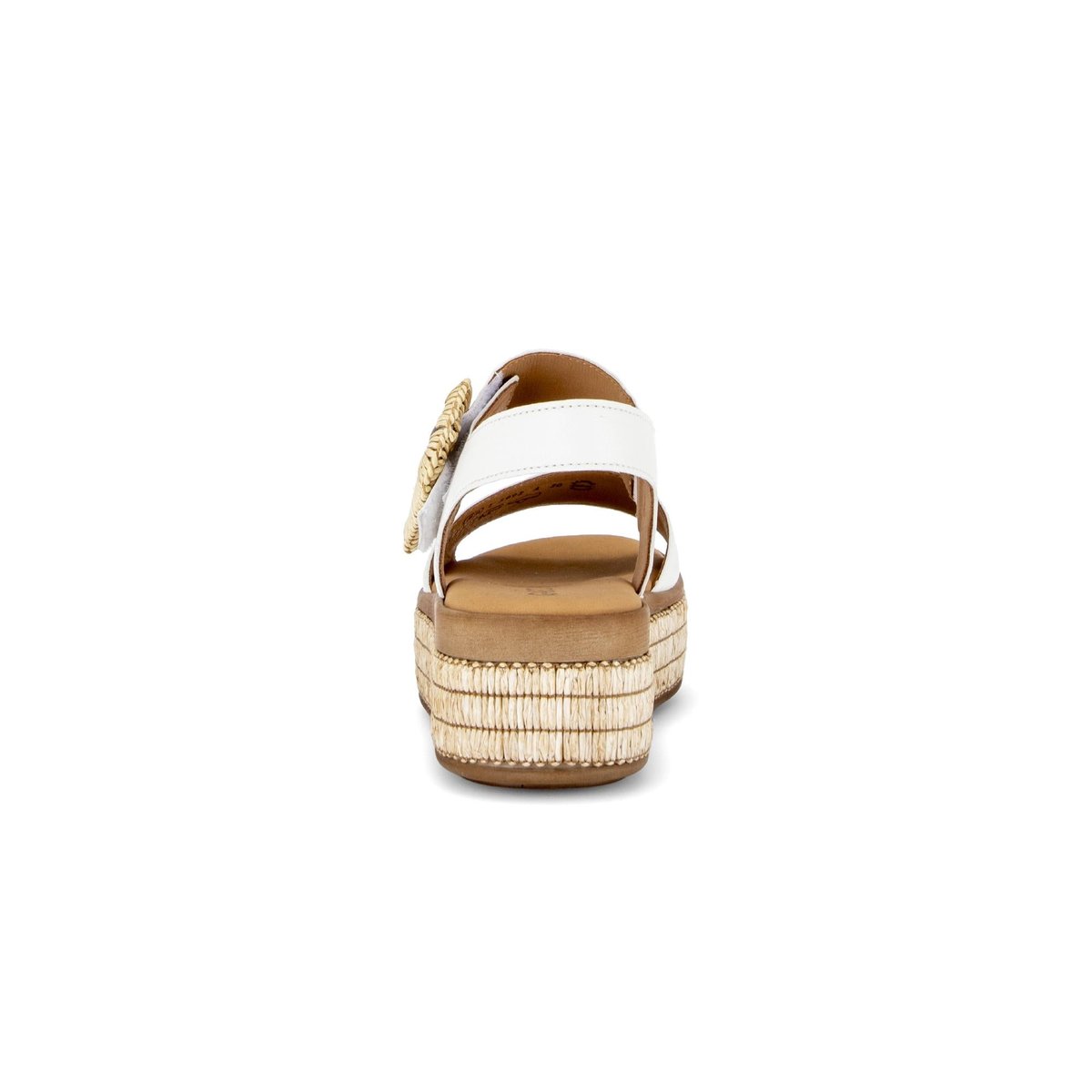 Sandales en cuir à talon compensé crème, GABOR