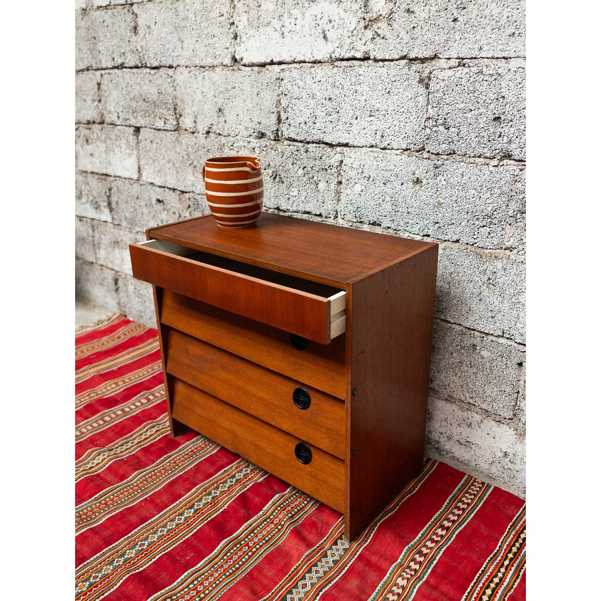 Commode de rangement Olga N°714 - Bon état bois foncé, DEBONGOUT