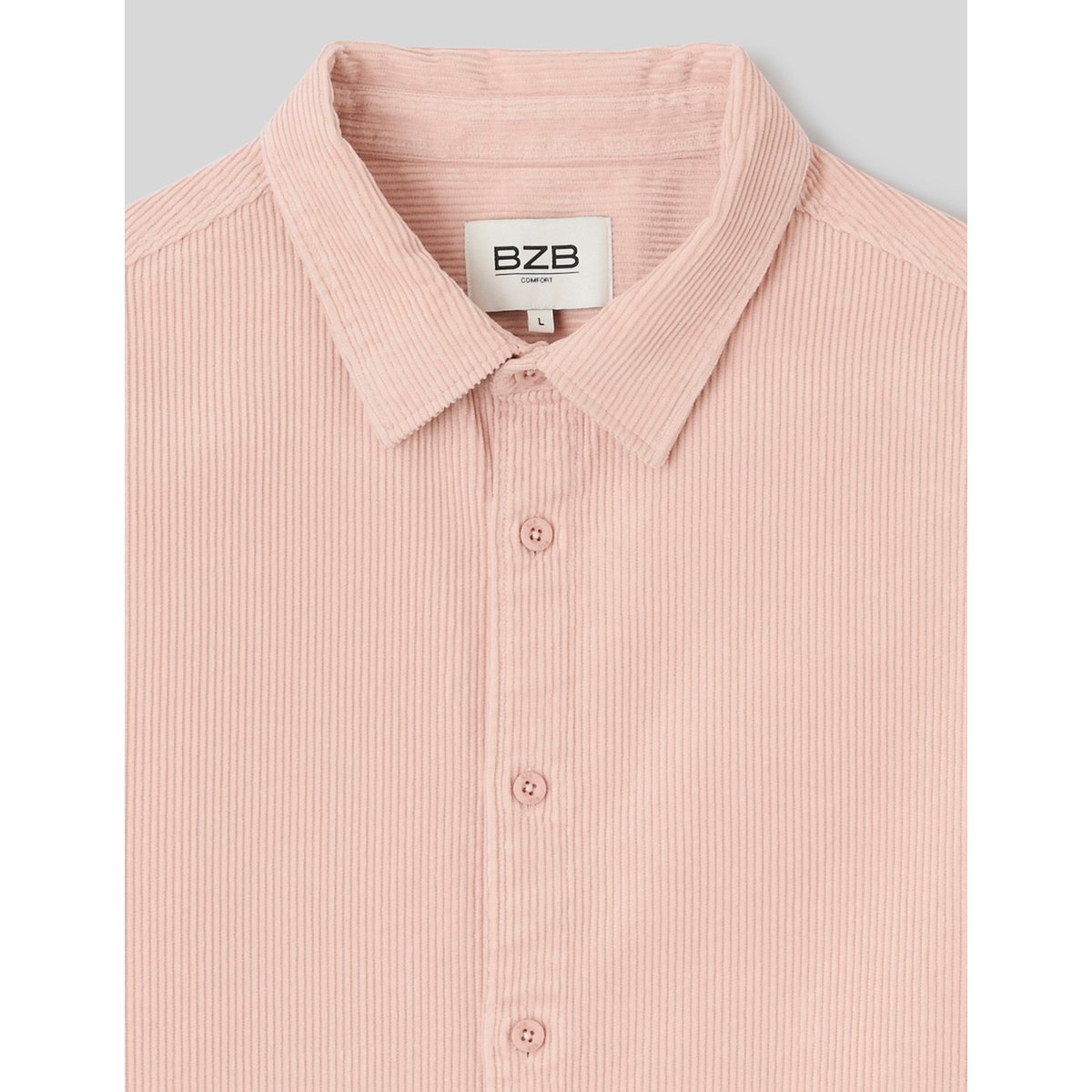Chemise en velours côtelé rose pâle, BZB