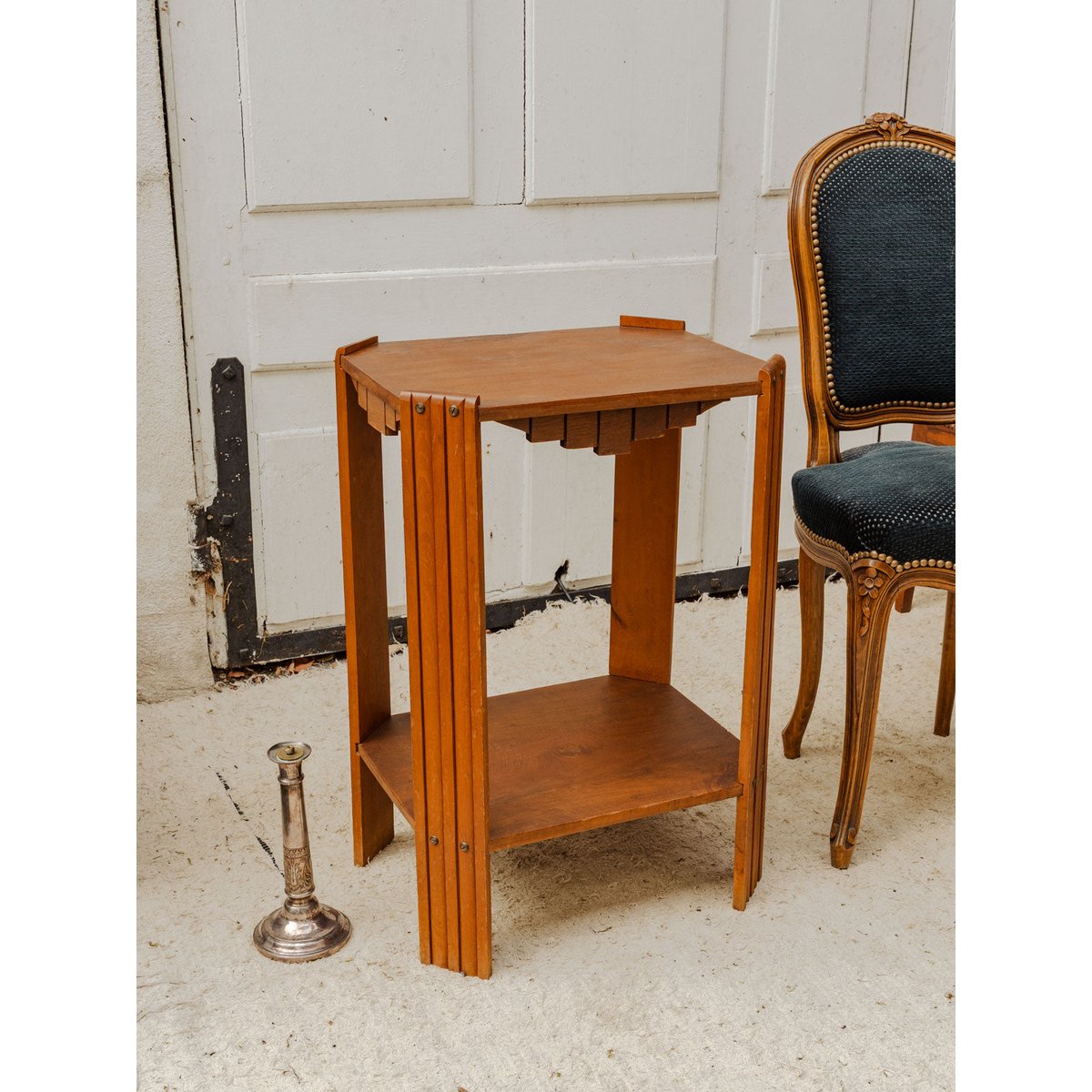 Table d'appoint en bois Francine N°1652 - Bon état bois foncé, DEBONGOUT