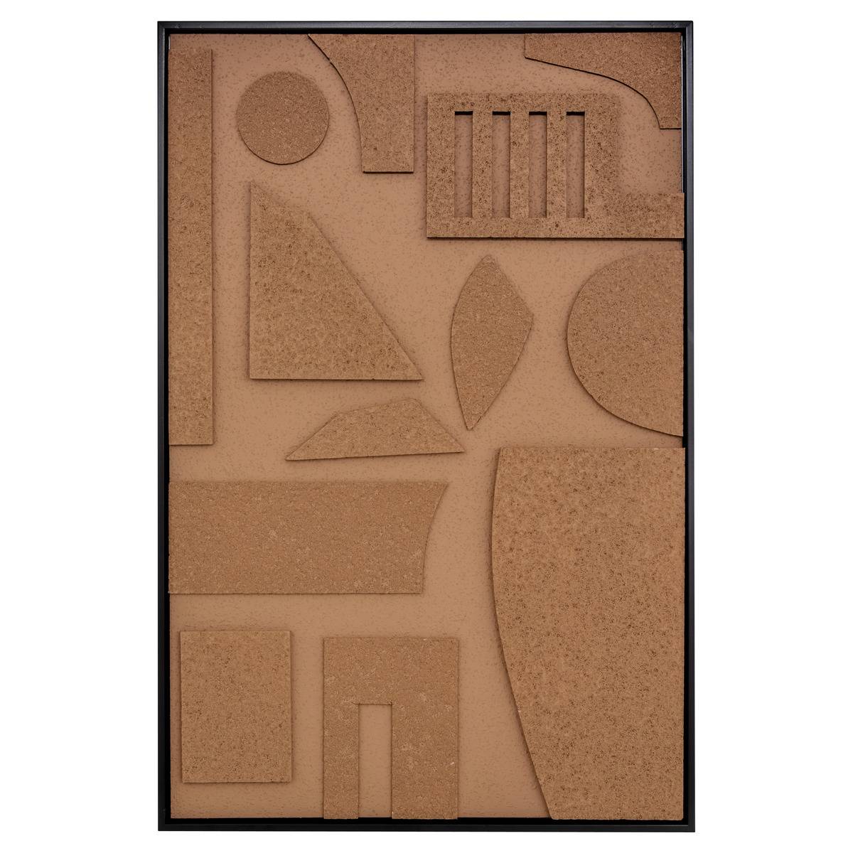 Toile 3D motifs abstraits en relief JILANI marron, ATMOSPHERA