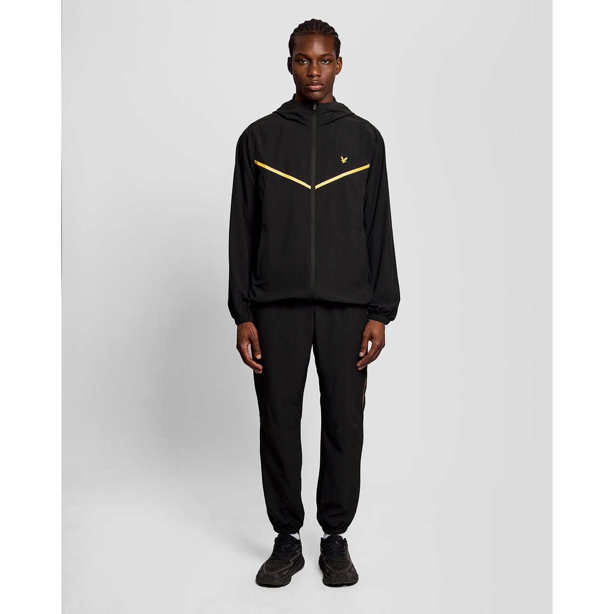 Veste Sports à rayures de survêtement noir jais, LYLE & SCOTT
