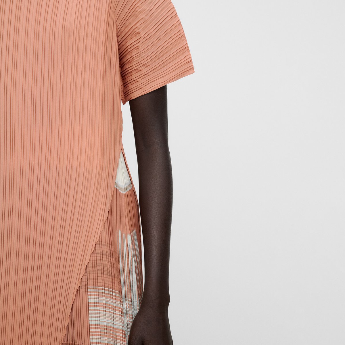 Robe asymétrique crinkle imprimée multicolor, ADOLFO DOMINGUEZ