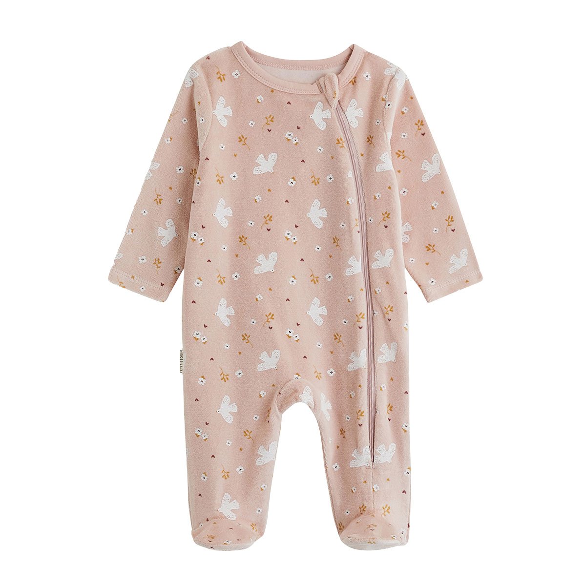 Lot de 2 pyjamas bébé ouverture zippée Miette rose, PETIT BEGUIN