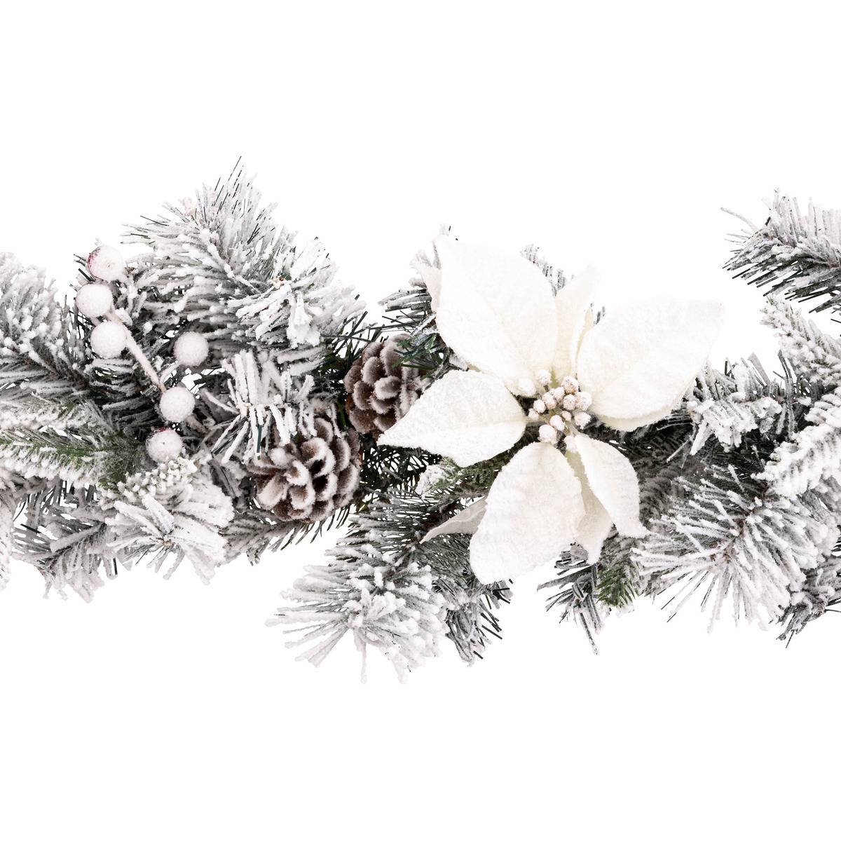 Guirlande Nature floquée 2m blanc vert, FEERIC LIGHTS & CHRISTMAS