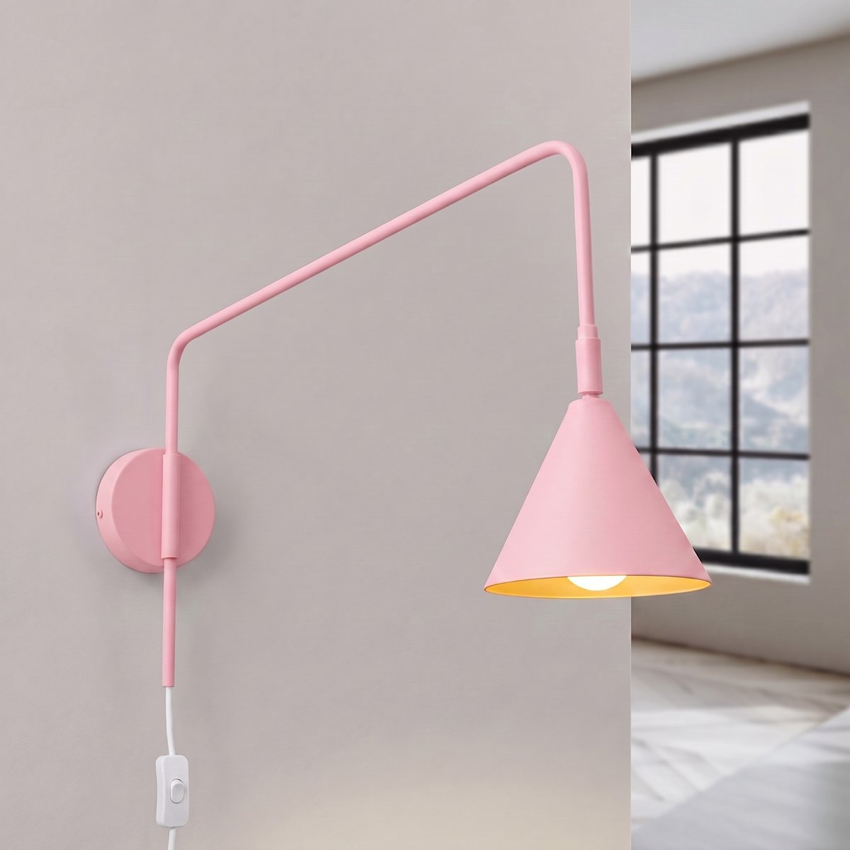 Applique murale Rose E14 1 Nox rose, EDEN