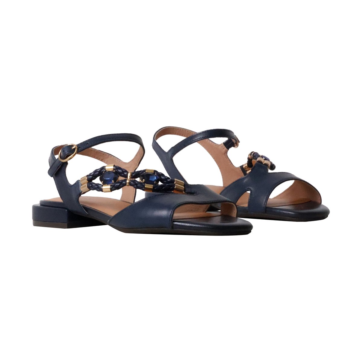 Sandales Cuir Clemence marine, EMILIE KARSTON