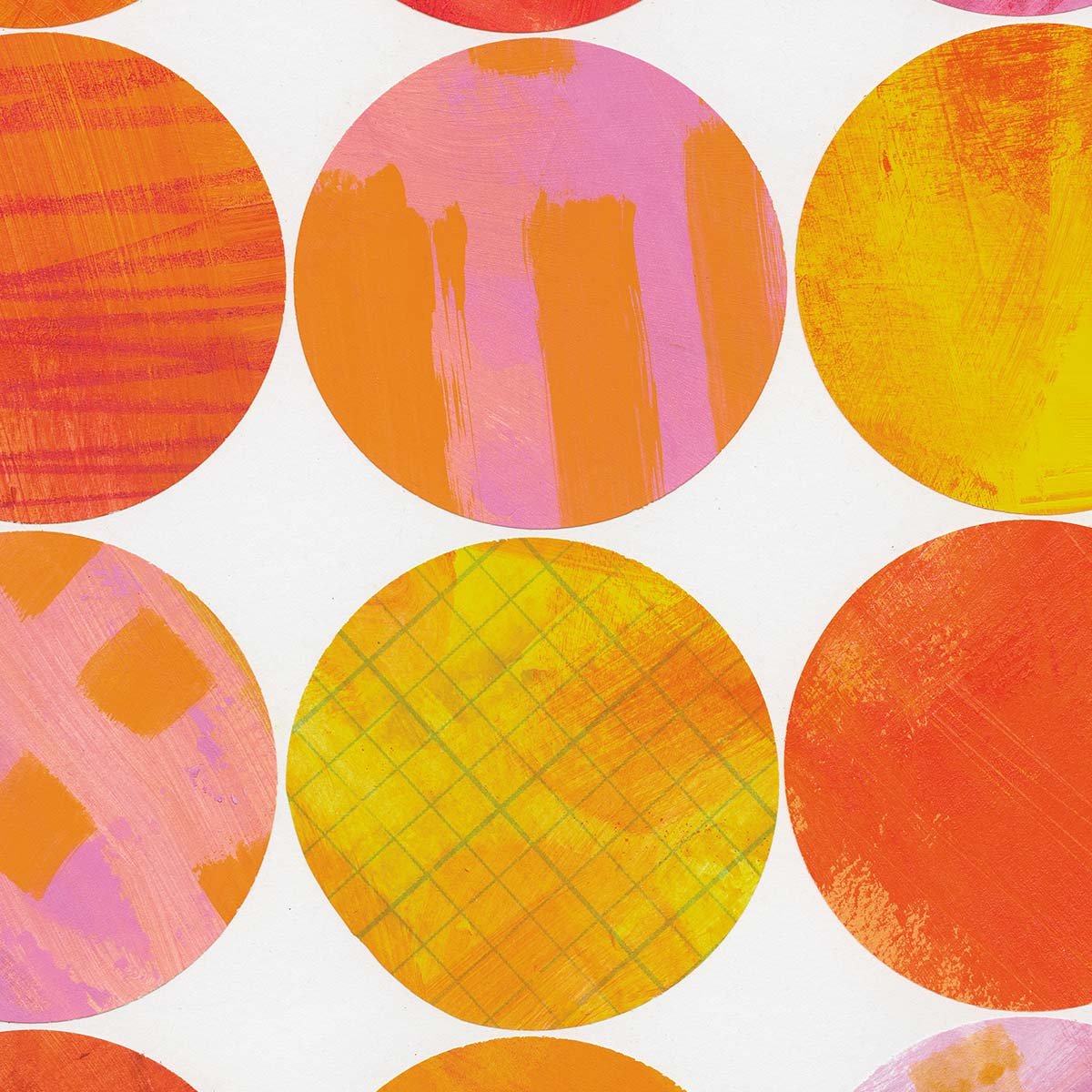 Papier peint graphique rose orange intissé, HEXOA