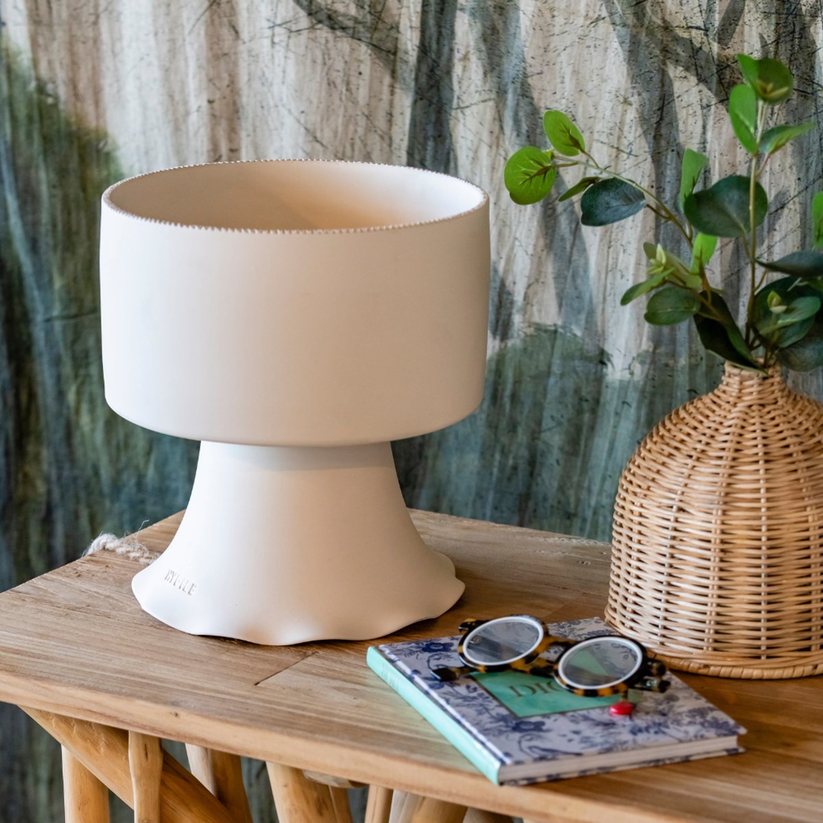 Lampe à poser en terre cuite ONDA blanche, HYDILE