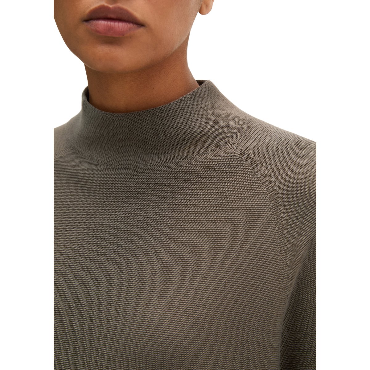 Pull-over seamless relaxed en coton bio doux marron, MARC O'POLO